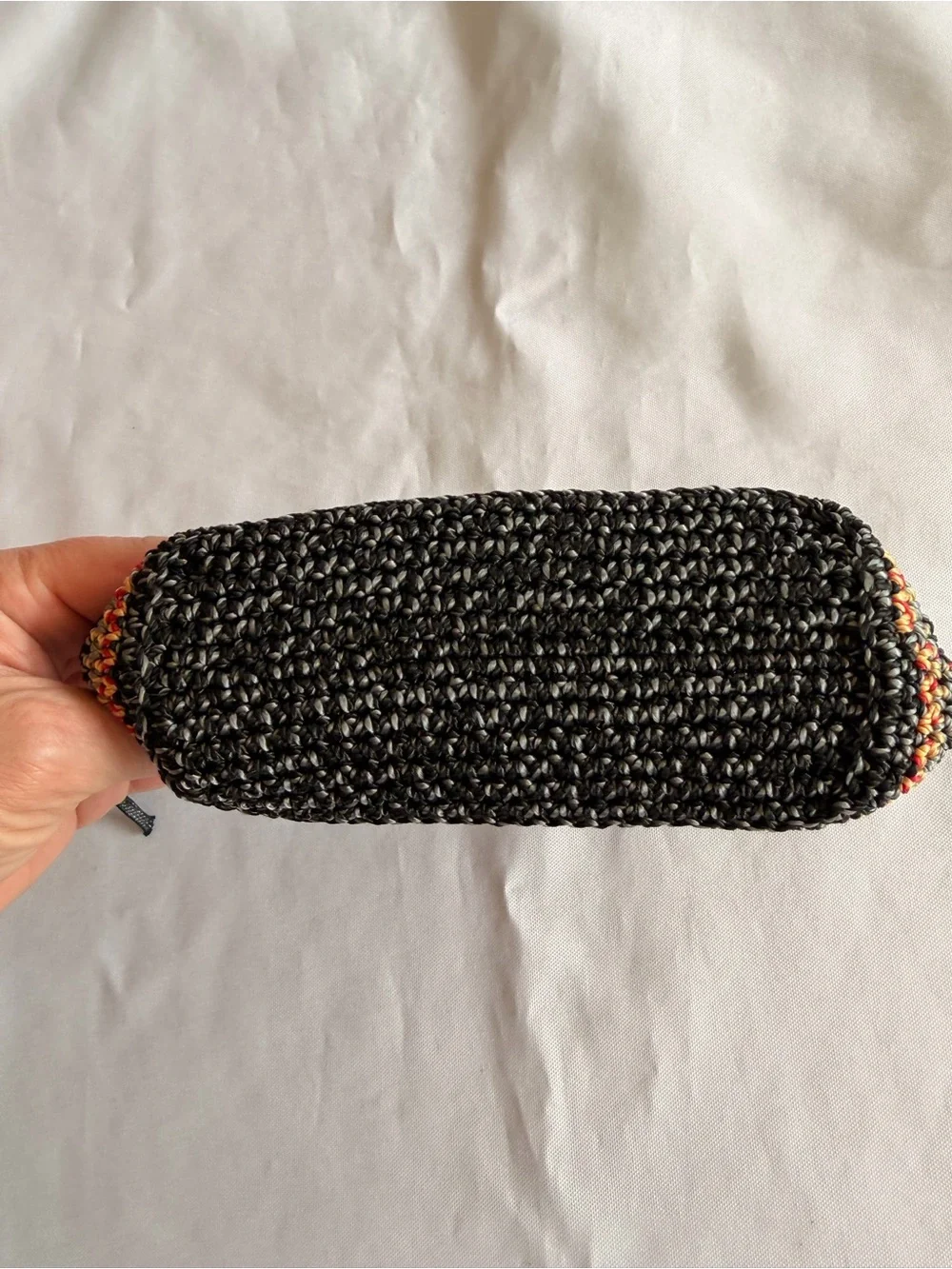 The Sak Multicolor Striped Crochet Woven Pouch with Tassel